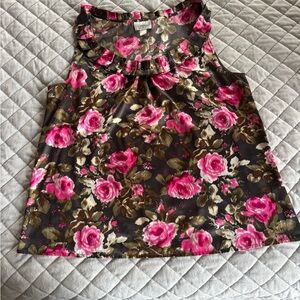 Ann Taylor Floral Blouse in Pink and Brown